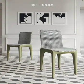 Современный минималистичный тканевый льняной легкий роскошный стул для отдыха со спинкой, креативный дизайн, книжный стул, домашний обеденный стул