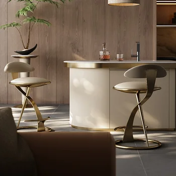 Современный стол для отдыха и минимализма, высококачественные обеденные стулья на высоких ножках для домашнего использования