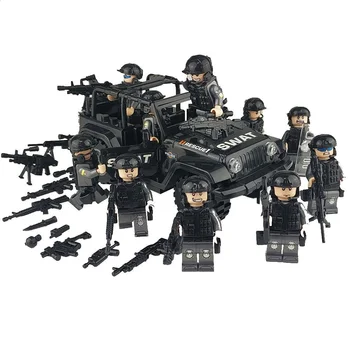 Солдаты Военного спецназа, кирпичи, Фигурки, Оружие, Совместимые с вооруженным спецназом Строительные блоки, детские игрушки