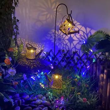 Солнечная Лейка Свет LED Подвесной Водопад Лампа Водонепроницаемый Открытый Садовый Декор Двор Крыльцо Газон Задний Двор Пейзаж Лампа