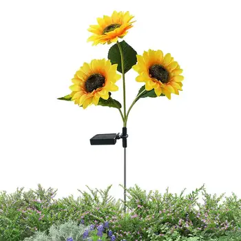 Солнечные фонари Sunflower, наружные водонепроницаемые фонари для дорожки на солнечных батареях, наружные водонепроницаемые фонари для газона, дорожки, внутреннего дворика