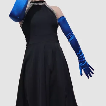 Солнцезащитные перчатки 70 см Удлиненные Черные Женские Высокоэластичные Ультратонкие Летние Дышащие женские перчатки для выпускного вечера в стиле ретро
