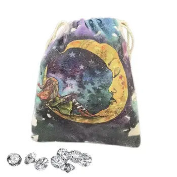 Сумка Moon Bag для девочек, сумка на шнурке, держатель для карт Таро, сумка для хранения мелочей для любителей Таро, сумка для ежедневного использования
