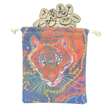 Сумки для карт Таро, прочная сумка-держатель для карт Таро, сумка для ювелирных изделий, спортивная карта Трехглазого тигра, подарок для вечеринки, сумка для хранения карт Таро.