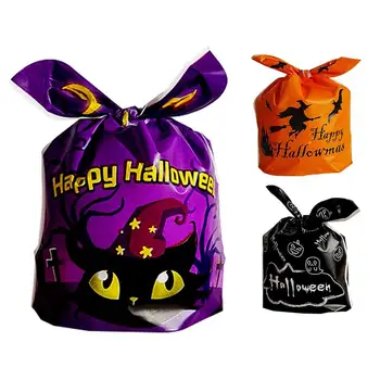 Сумки для угощений на Хэллоуин, сумка для печенья, подарочные пакеты с жутким мультяшным котом, сумки для угощений на Хэллоуин, сумки для шоколадных угощений для детей