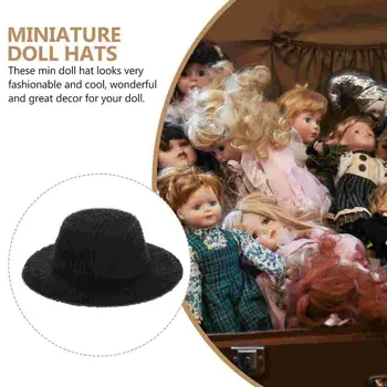 Тканевые мини-кукольные шляпы Новые черные шляпы для бутылок ручной работы, праздничные кепки ручной работы, вечеринка