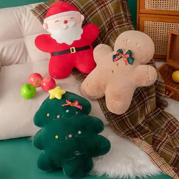 Украшение для дома Очаровательная плюшевая подушка Санта Клауса Снотворное Украшение для дивана с очаровательным внешним видом Яркие выражения для Рождества