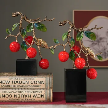 Украшение из искусственного цветка китайского боярышника, Переезд в Новый дом, подарок для гостиной с фруктами, украшения для дома