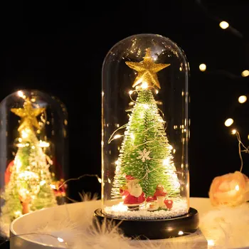Украшение Рождественской елки с подсветкой и светодиодным настольным орнаментом Санта-Клауса, Рождественский подарок на Новый год Для украшения рабочего стола