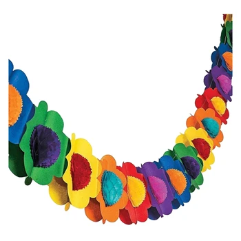 Украшения из бумажной гирлянды Мексиканский баннер гирлянда из гибискуса Цветочный баннер Тропические бумажные цветы Луау Украшения для вечеринки