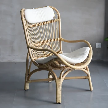 Уличные стулья из ротанга в скандинавском стиле в стиле ретро, Уличная мебель для балкона во дворе, Креативный дом, Одноместный стул, Диван для ленивого обеда, Кресло для отдыха