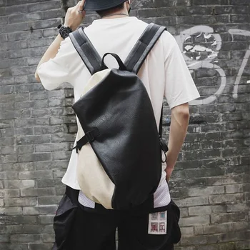 Уличный модный мужской рюкзак из искусственной кожи, повседневная дорожная сумка для ноутбука большой емкости, модная студенческая школа для мальчиков