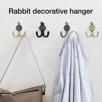 Универсальный настенный органайзер, крючок для ключей, вешалка для одежды в форме кролика, вешалка для гардероба, Металлические крючки для пальто, шарф, сумка, полотенце
