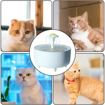 Фонтан для воды для кошек Надежное удобное водоснабжение Фонтан для поения кошек Бесшумный дозатор воды для домашних животных Противоскользящий Безопасный энергосберегающий