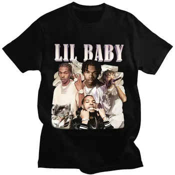 Футболка хип-хоп рэпера Lil Baby, винтажная футболка с графическим рисунком, футболки оверсайз с коротким рукавом, уличная одежда Harajuku, уличная одежда
