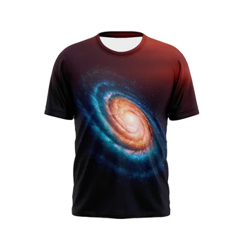 Футболки Galaxy Для мужчин и женщин, футболка оверсайз с круглым вырезом, уличная одежда с 3D-принтом Space Universe Lightning, Harajuku, детские футболки, топы, одежда