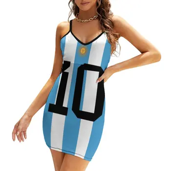 Футбольная команда Аргентины Лионель Месси (13) Женское платье-слинг, юмор, платье на бретельках, Новинка, Экзотическое женское платье, коктейли