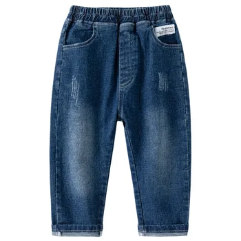 Хлопковые джинсы для мальчиков, штаны для малышей, детская одежда Elatic Kids Bottom