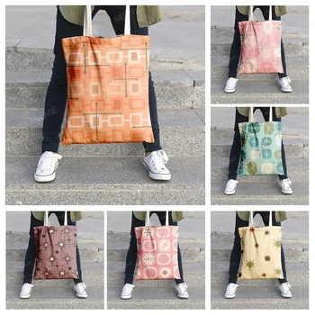 Холщовая сумка через плечо, сумки для организации хранения косметики, дорожная женская сумка для покупок, тканевая сумка в скандинавском стиле бохо, настраиваемая