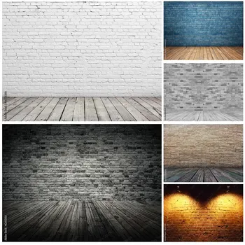 Художественная ткань SHUOZHIKE, Винтажные кирпичные стены, Деревянный пол, фоны для фотосъемки, студийный реквизит для фотосъемки ZXX-30