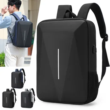 Черная сумка для ПК с жестким корпусом, водонепроницаемый легкий деловой рюкзак для поездок на работу, мужской рюкзак с противоугонным замком, сумка для компьютера