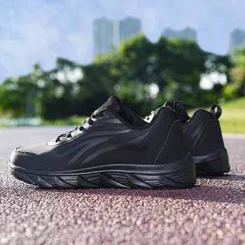 Черные мужские кроссовки из искусственной кожи, размер 48, водонепроницаемые кроссовки, легкая нескользящая обувь