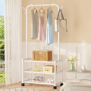 Шкаф Nordic Metall, Вертикальные Квадратные вешалки для одежды, Колесики для сушки одежды в помещении, Мебель для прихожей
