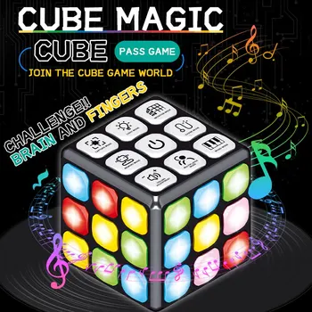 Электронный волшебный куб со звуком и вспышкой, музыкальное разнообразие, Декомпрессионный интеллект, развивающие Световые кубики, игрушки для детей, подарки