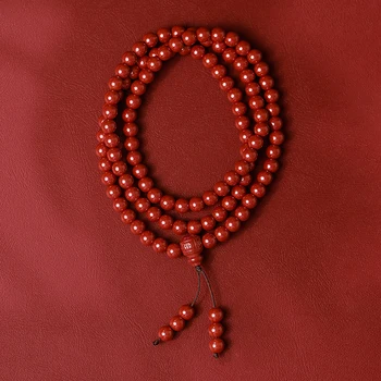 Ювелирные изделия из натуральных киноварных четок с несколькими кругами, Национальный браслет в китайском стиле, подарок женщине на год жизни.