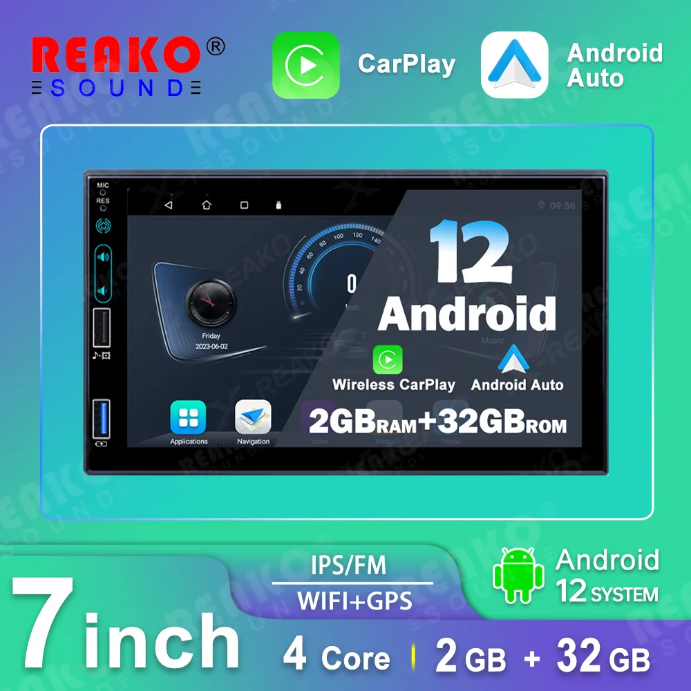 REAKO 2 Din Android 7-Дюймовый Автомобильный Мультимедийный видеоплеер Универсальный стерео радио GPS для Volkswagen Nissan Hyundai Kia Toyota 0
