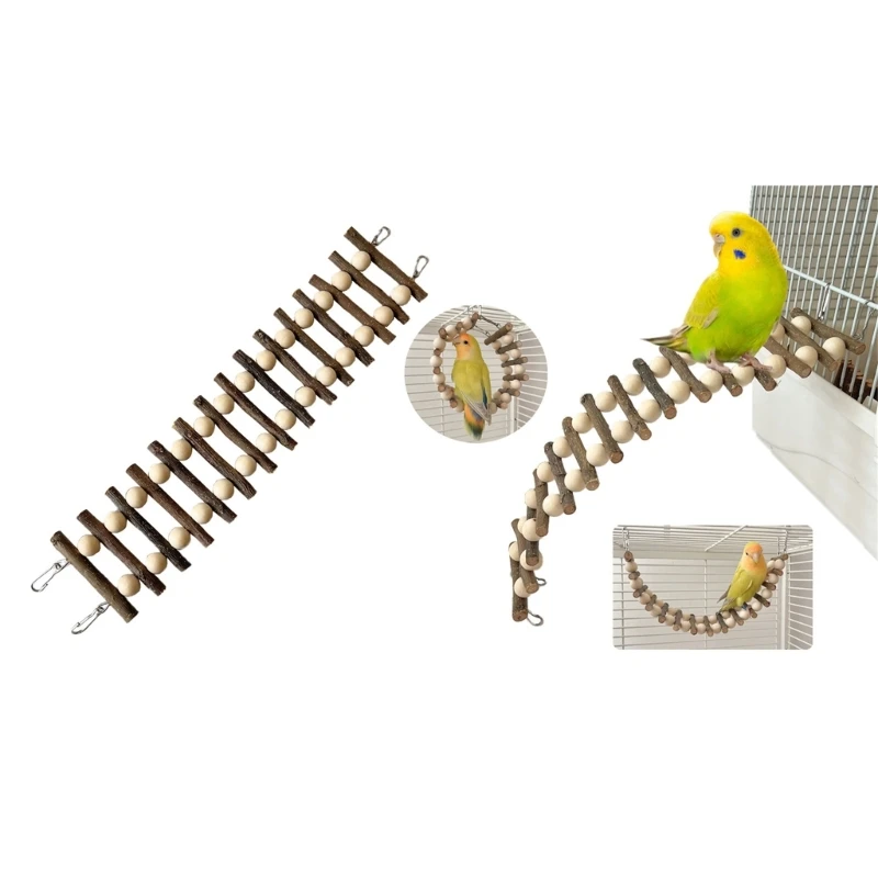 Птичья Клетка Насест Деревянная Птичья Лестница Игрушка Обучающий Попугай Лестница Игрушка Гибкий Челнок 1