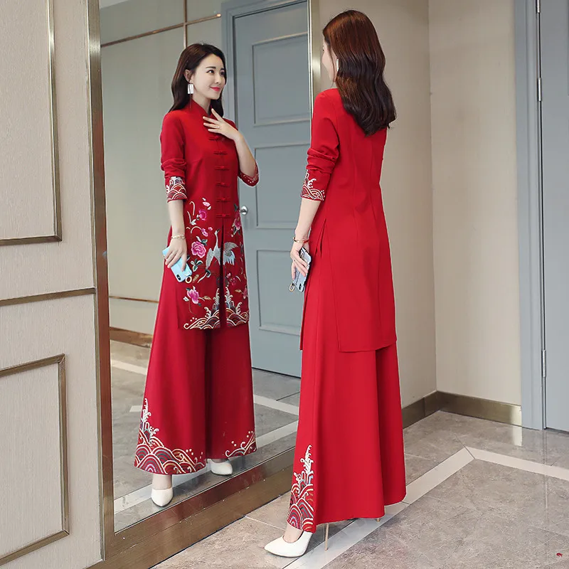 Женщина в китайском стиле Древнего Ханьфу Миди Ципао с двумя разрезами Традиционная китайская одежда Танское Переодевание Восточная Одежда 1