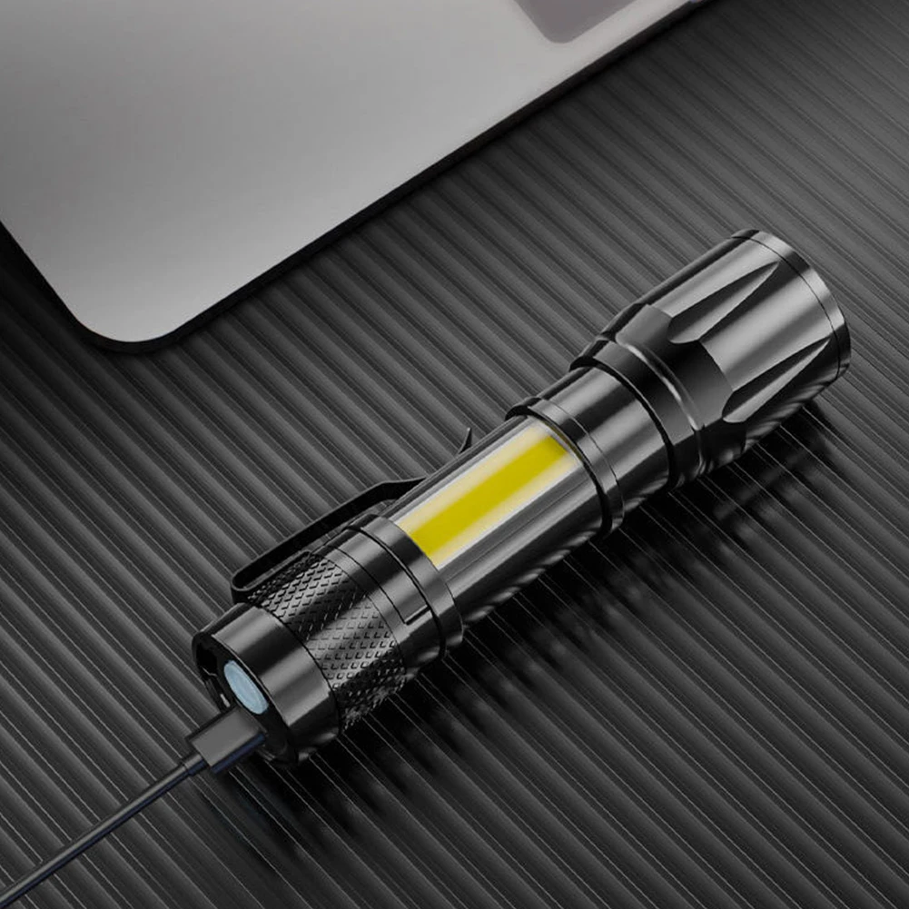 XPE + COB LED, мощный фонарик, встроенный аккумулятор емкостью 400 мАч, USB-аккумуляторная горелка 2