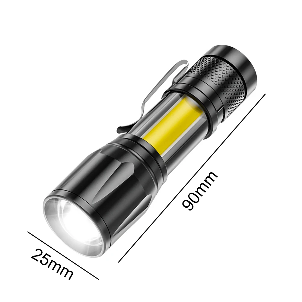 XPE + COB LED, мощный фонарик, встроенный аккумулятор емкостью 400 мАч, USB-аккумуляторная горелка 5