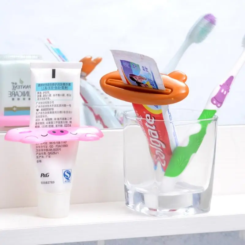 1 шт. дозатор зубной пасты, пластиковый тюбик с милыми животными, соковыжималка для зубной пасты 2