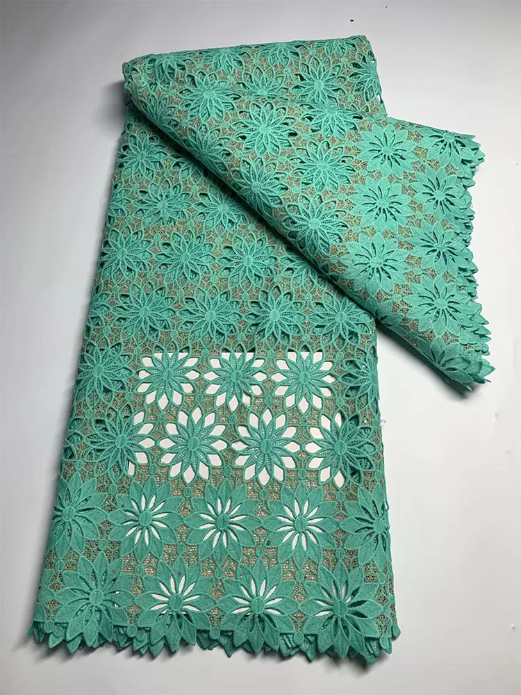 Новый Дизайн Вышивки Африканская Ткань Гипюровый Шнур Швейцарская Вуаль Кружево Хлопок Нигерийский Молочный шелк Водорастворимая Сетка Для Вечернего Платья 1