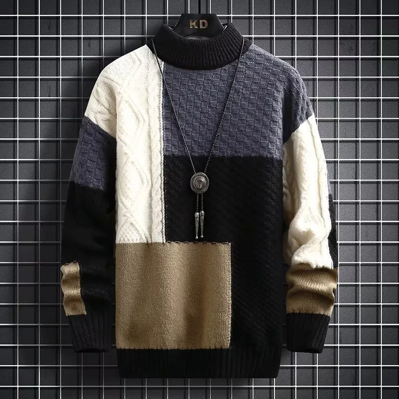 Свитер в тон, мужской пуловер с длинными рукавами, универсальный повседневный свитер 1