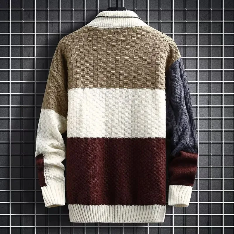 Свитер в тон, мужской пуловер с длинными рукавами, универсальный повседневный свитер 2