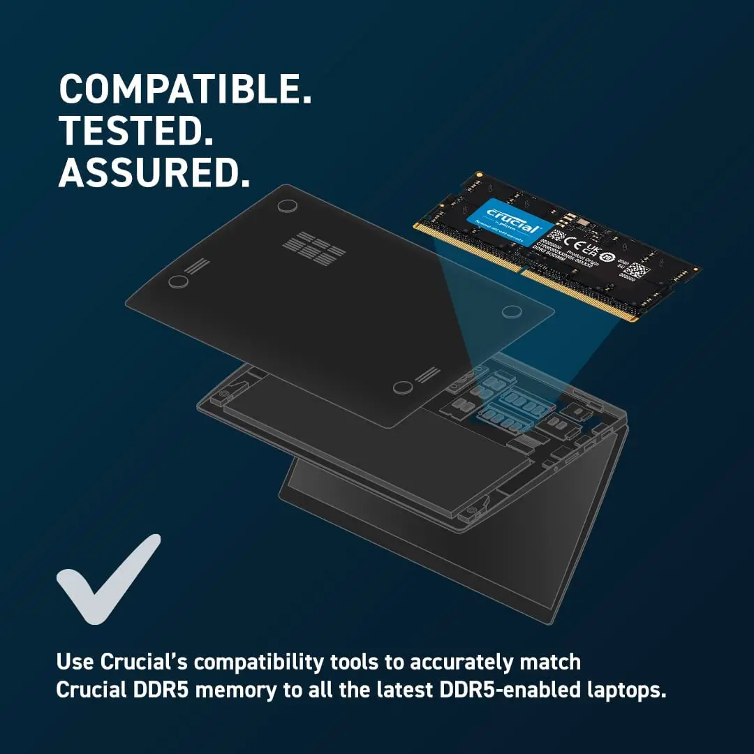 Оперативная память ноутбука Crucial DDR5 8GB 16GB 32GB 4800MHz 1.1V CL40 260-Контактный Для Ноутбука Модуль SO-DIMM 3