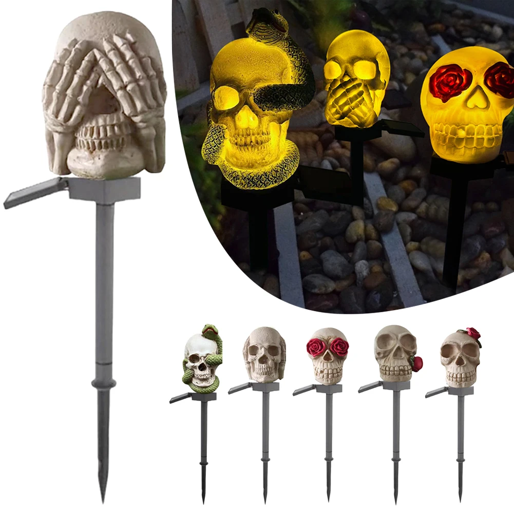 Торшеры с черепом в виде головы ужаса для Хэллоуина, стильный декоративный цокольный светильник для сада, двора, парков. 1