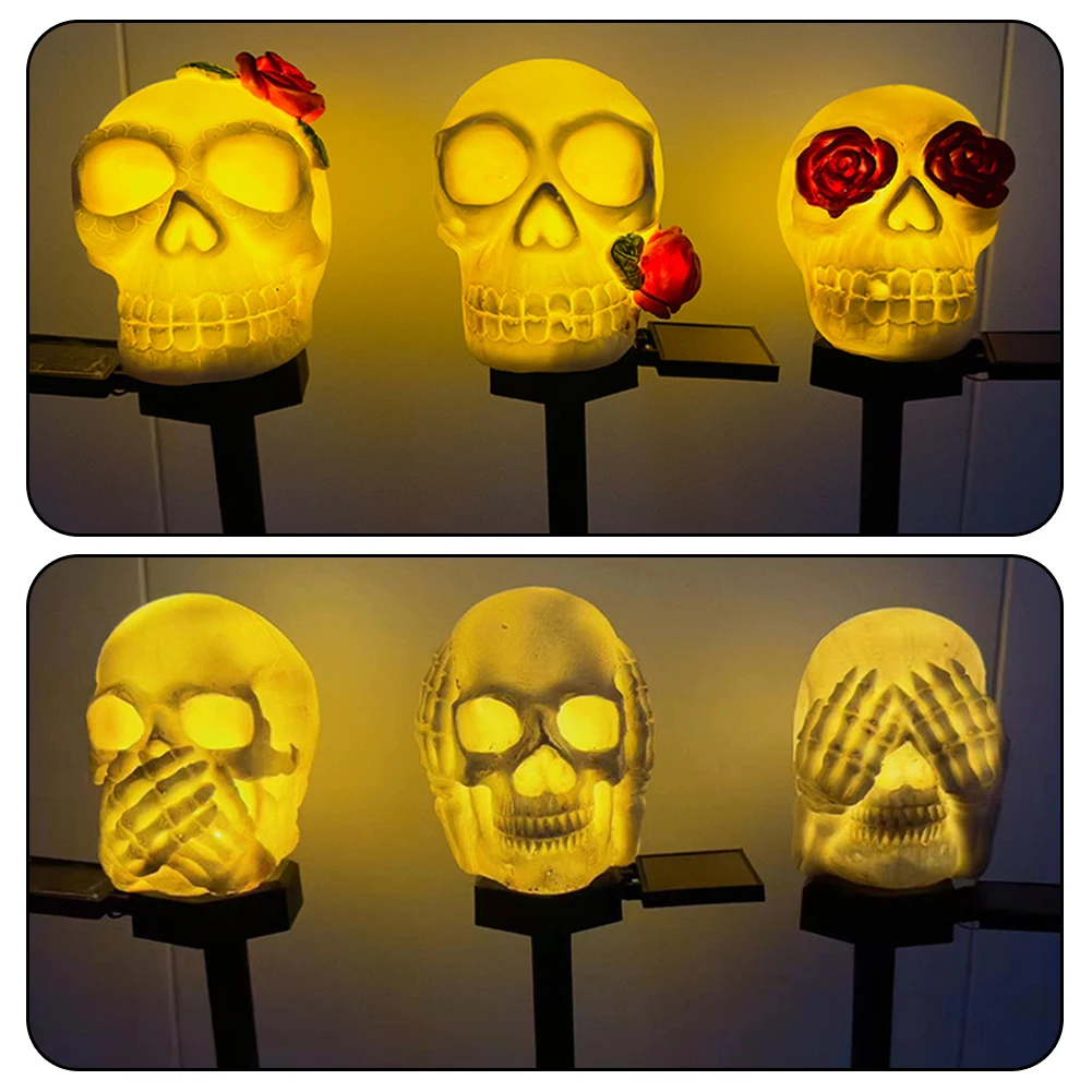 Торшеры с черепом в виде головы ужаса для Хэллоуина, стильный декоративный цокольный светильник для сада, двора, парков. 5
