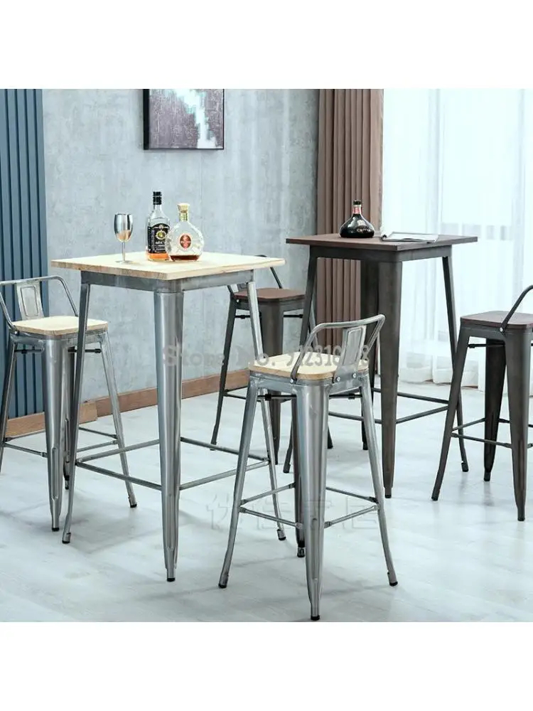 Барный стул табурет с высокой ножкой стул для барного стола барный стул стул для стойки регистрации металлический табурет модный простой европейский табурет из листового железа 0