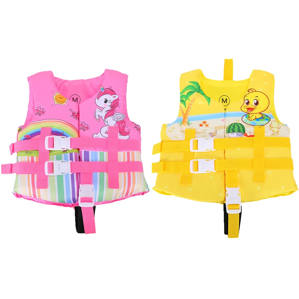 Мультяшные детские спасательные жилеты с дизайном пряжки безопасности, милая детская куртка для плавучести, купальник для детей 2-10 лет 2