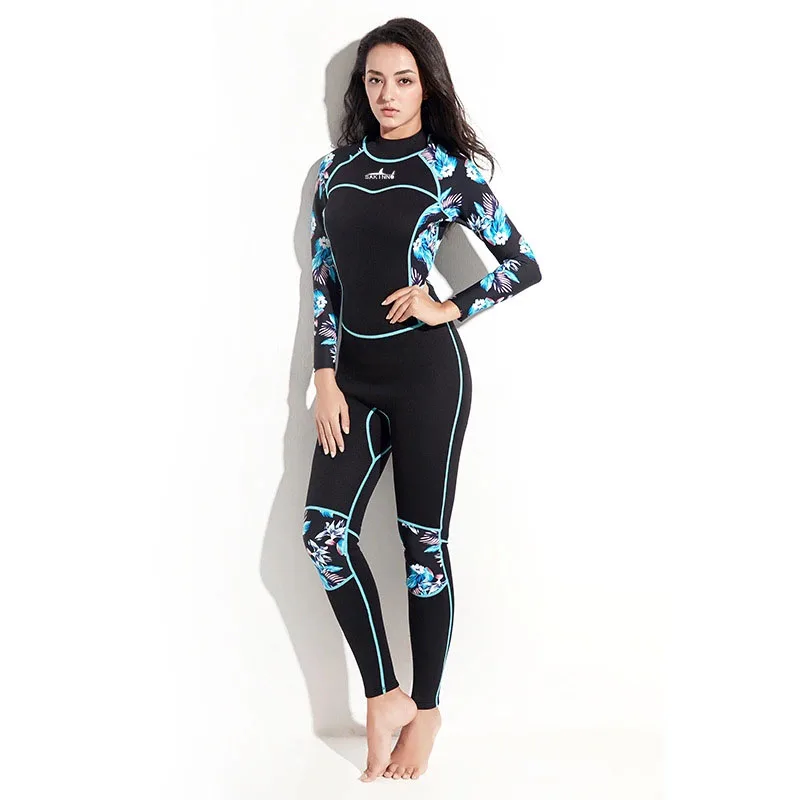 Женский гидрокостюм 2 мм неопрена гидрокостюм для взрослых серфинг плавание подводное плавание костюм принт дамы холодной водой дайвинг подводное плавание, копье 3