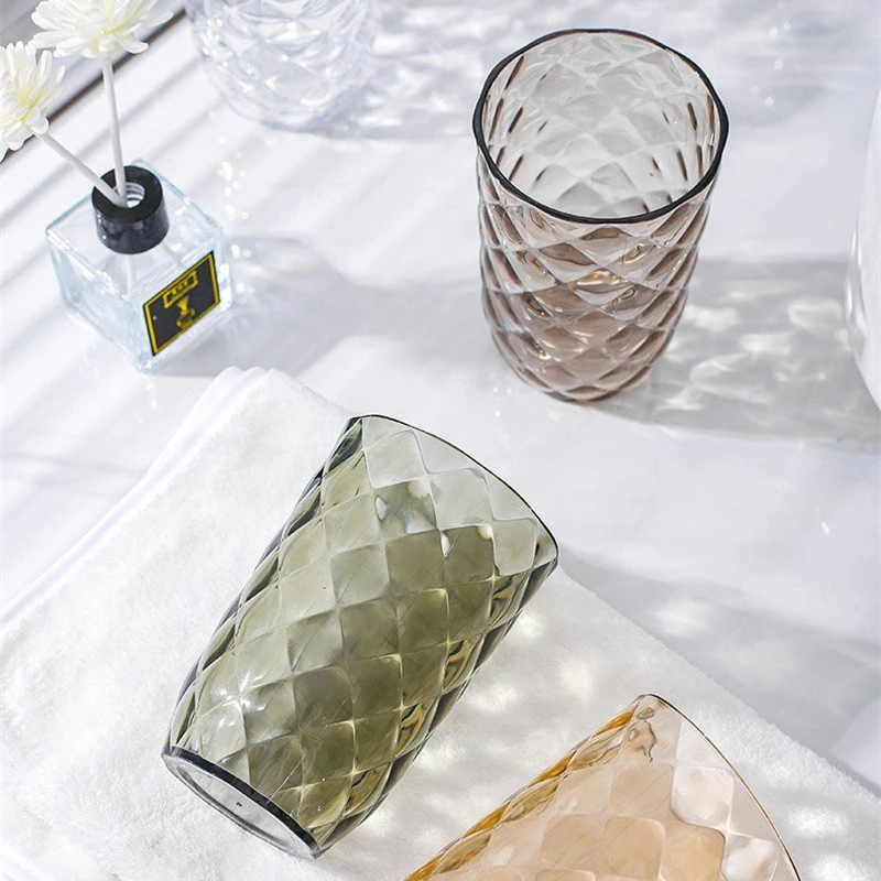 Пластиковый стаканчик для ополаскивания рта в скандинавском стиле, простой, легкий, роскошный Дизайн в форме ромба, набор для чистки зубов для пары, Семейный набор 1