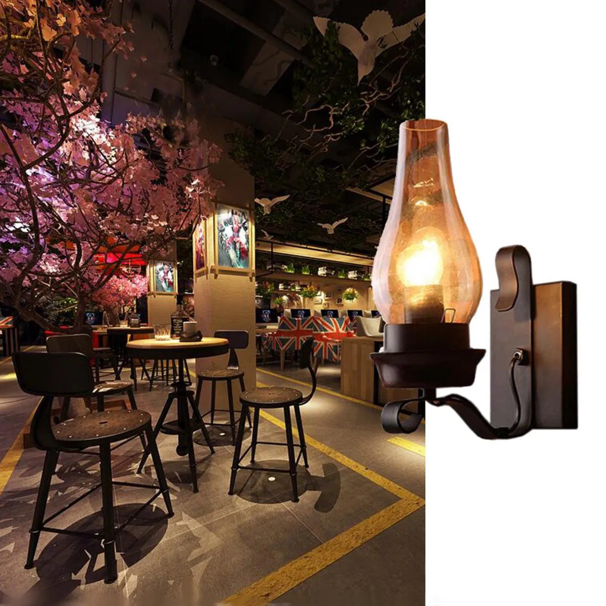 Ретро деревянный настенный светильник для гостиной, деревянные светодиодные бра, кафе-бар, прикроватная тумбочка для спальни, домашний декор в индустриальном стиле, настенные светильники 1