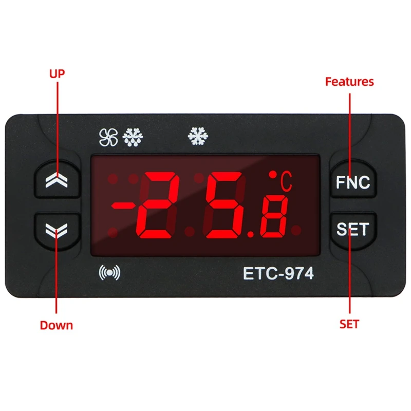 Акция! Цифровой регулятор температуры ETC-974, микрокомпьютерные термостаты, термостат, сигнализация охлаждения, датчик 220V NTC 4