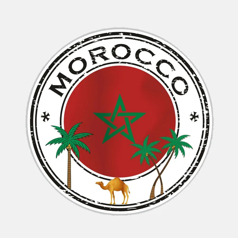 Креативная наклейка на автомобиль с изображением флага Марокко, наклейка из ПВХ, царапины на крышке, высококачественное виниловое покрытие KK, царапины на водонепроницаемом ПВХ-покрытии 0
