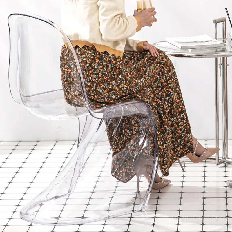 Скандинавские Прозрачные Акриловые обеденные стулья бытовой Ресторан Кухонный Стул Стул для макияжа В Спальне современные Офисные Дизайнерские Стулья Z 3