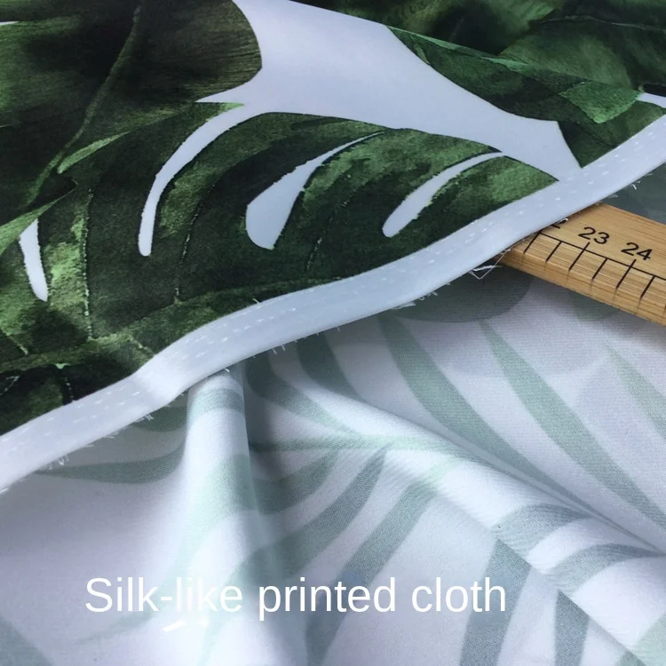 Бренды Шифоновых тканей с принтом в виде банановых листьев, эластичного атласа и полиэстера, весенне-летних тканей для одежды на метр 2
